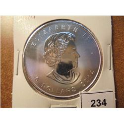 2014 CANADA SILVER $5 MAPLE LEAF WITH MAPLE LEAF PRIVY, (PF LIKE)