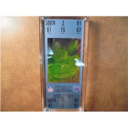 SUPERBOWL XXV UNUSED TICKET HOLOGRAM IN LUCITE HOLDER