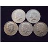 Image 1 : 5 ASSORTED 40% SILVER JOHN F. KENNEDY HALVES
