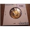 Image 2 : GOLD 1995 ISLE OF MAN 1/25TH CROWN TURKISH CAT 1/25TH OZ. OF GOLD