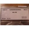 Image 2 : 1989-D CONGRESSIONAL SILVER DOLLAR SEGS SLAB