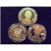 Image 1 : 3-2009 BARACK OBAMA INAUGURATION TOKENS (PF) ALL THREE ARE GOLD IN COLOR