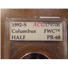 Image 2 : 1992-S COLUMBUS HALF DOLLAR ACG  SLAB