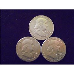 1962-D,63 & 63-D FRANKLIN HALF DOLLARS