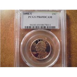 1998-S WASHINGTON QUARTER PCGS PR69 DCAM