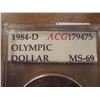 Image 2 : 1984-D OLYMPIC SILVER DOLLAR ACG SLAB