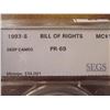 Image 2 : 1993-S BILL OF RIGHTS SILVER DOLLAR SEGS SLAB