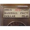 Image 2 : 1992-S OLYMPIC BASEBALL SILVER DOLLAR ACG SLAB