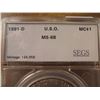 Image 2 : 1991-D USO SILVER DOLLAR SEGS SLAB