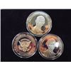 Image 1 : 3-2009 BARACK OBAMA INAUGURATION TOKENS (PF) ALL THREE ARE GOLD IN COLOR