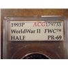 Image 2 : 1993-P WWII HALF DOLLAR ACG SLAB