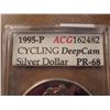 Image 2 : 1995-P OLYMPIC CYCLING SILVER DOLLAR ACG SLAB