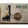 Image 1 : 1993 MALTA WORLD CUP SILVER 5 POUND PROOF COIN IN PNC, LIMITED EDITION OF ONLY 9000. TYPICAL RETAIL 