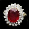 Image 1 : 14k Yellow Gold 5.00ct Ruby 1.50ct Diamond Ring