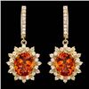 Image 2 : 14k Gold 8.00ct Citrine 2.25ct Diamond Earrings