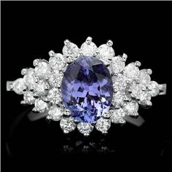 14k Gold 2.00ct Tanzanite 1.10ct Diamond Ring