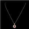 Image 2 : 14k Gold 3.00ct Ruby 0.70ct Diamond Pendant
