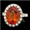 Image 1 : 14k Gold 6.50ct Citrine 1.10ct Diamond Ring