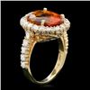 Image 2 : 14k Gold 6.50ct Citrine 1.10ct Diamond Ring