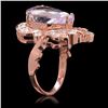 Image 2 : 14k Rose Gold 8.50ct Kunzite 0.75ct Diamond Ring