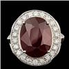 Image 1 : 14k White Gold 12.50ct Ruby 1.90ct Diamond Ring