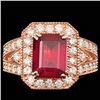 Image 1 : 14k Rose Gold 4.00ct Ruby 1.30ct Diamond Ring