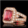 Image 2 : 14k Rose Gold 4.00ct Ruby 1.30ct Diamond Ring