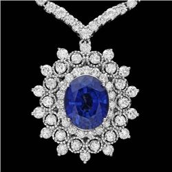 18k 6.20ct Tanzanite 10.75ct Diamond Necklace