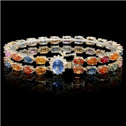 14k Gold 26.5ct Sapphire 0.50ct Diamond Bracelet