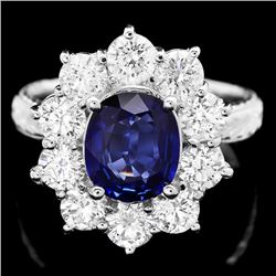 18k Gold 2.00ct Sapphire 2.00ct Diamond Ring