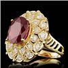 Image 2 : 14k Yellow Gold 10.00ct Ruby 1.60ct Diamond Ring