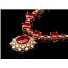 Image 1 : 14k Yellow Gold 80ct Ruby 3.00ct Diamond Necklace