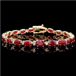 14k Gold 15.00ct Ruby 0.60ct Diamond Bracelet