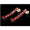 Image 2 : 14k Gold 8.00ct Ruby 0.30ct Diamond Earrings