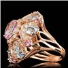 Image 2 : 14k Rose Gold 3.50ct Kunzite 1.25ct Diamond Ring