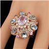 Image 7 : 14k Rose Gold 3.50ct Kunzite 1.25ct Diamond Ring