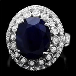 14k Gold 5.20ct Sapphire 0.85ct Diamond Ring