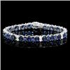 Image 1 : 14k Gold 23ct Sapphire 1.60ct Diamond Bracelet