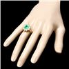 Image 3 : 14k Yellow Gold 1.70ct Emerald 2.3ct Diamond Ring