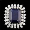 Image 1 : 14k Gold 13.50ct Sapphire 2.40ct Diamond Ring