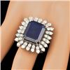 Image 3 : 14k Gold 13.50ct Sapphire 2.40ct Diamond Ring