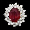 Image 1 : 14k Yellow Gold 7.50ct Ruby 2.30ct Diamond Ring