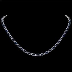 14k Gold 26.50ct Sapphire 1ct Diamond Necklace