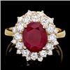 Image 1 : 14k Yellow Gold 1.50ct Ruby 1.50ct Diamond Ring