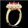 Image 3 : 14k Yellow Gold 1.50ct Ruby 1.50ct Diamond Ring