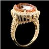 Image 2 : 14k Gold 8.80ct Morganite 1.10ct Diamond Ring