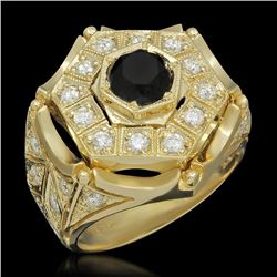 14K Gold 1.82ct Fancy Color Diamond 3.07ct Diamond Ring