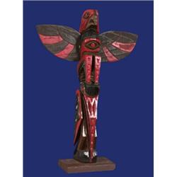 Carved and Painted Northwest Coast Totem 17" H. 11 1/2" W. Good Condition…