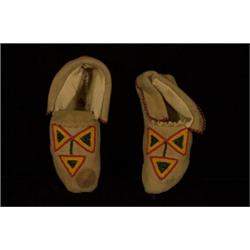 Pair of Child's Beaded Deerskin Moccasins Fair Condition…