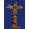 Carved and Painted West Coast Two Figure Totem 8 1/4" H. 5 3/4" W. Good Condition…